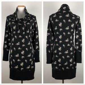 TWIK SIMONS Cowl Neck Rose Sweater Dress